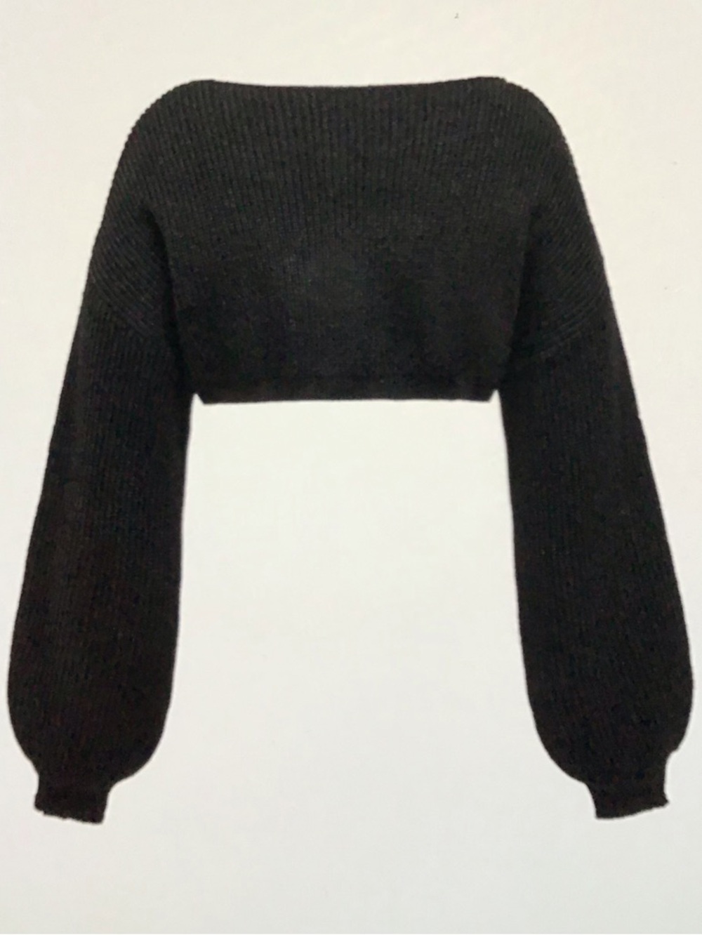 Whimsy Black Cropped Sweater with Purple Floral and Snake Embroidery - Picture 2 of 7